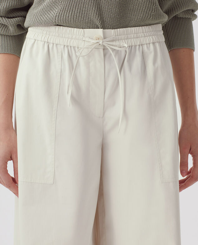 YVONNE - Loose trousers J010 white onyx