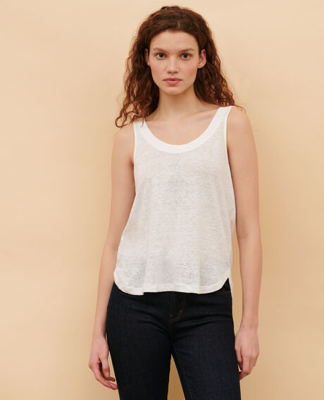 Linen vest top 00 white 2ste054f05