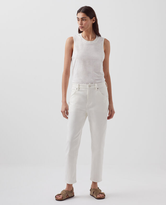 MARCELLE - Linen tank top H001 brillant white
