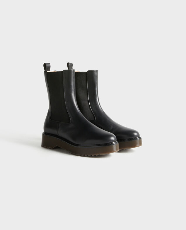 Elasticated leather boots 4216 black_beauty Petite