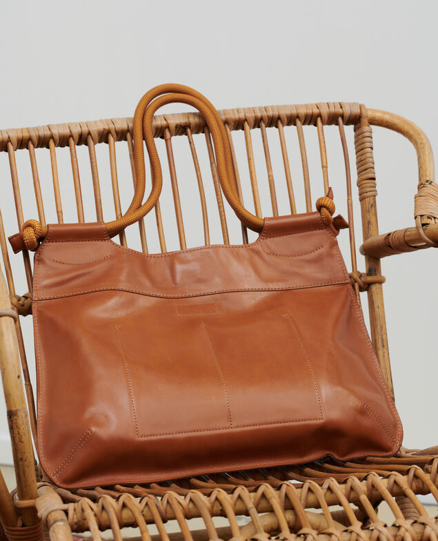 Leather tote Camel Penmarch