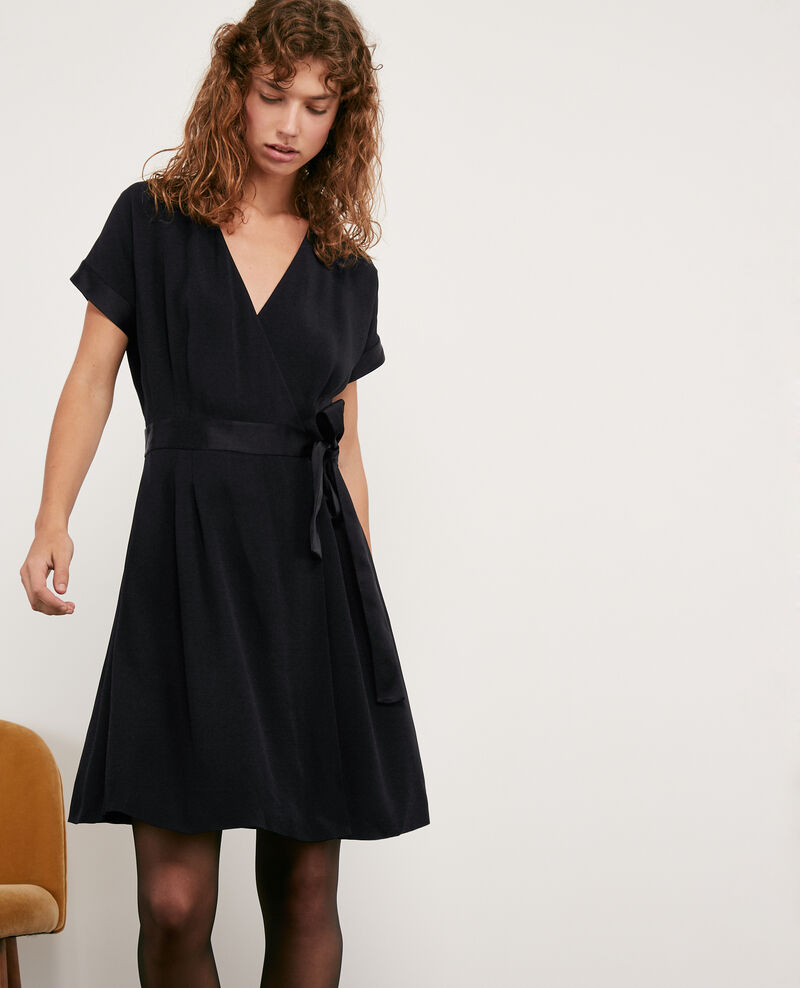 Wrapover dress Noir - Dannecha | Comptoir des Cotonniers