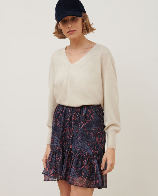 Cashmere V-neck jumper A009 white knit 3wju082w23