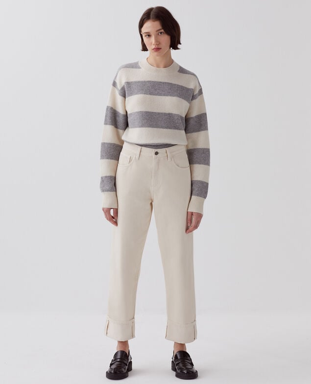 Regular jeans with large turn-ups U300 natural
