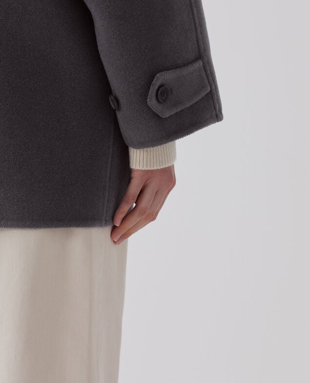 Mid-length double face coat U060 gray
