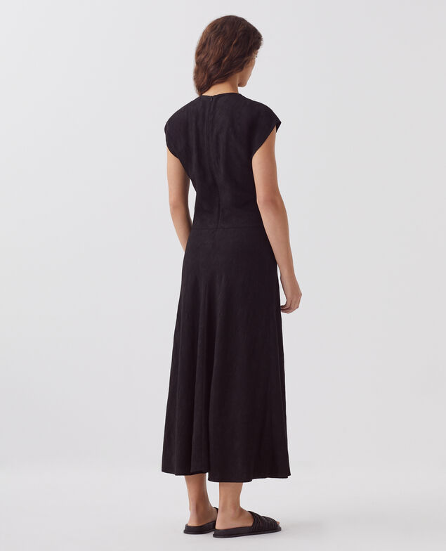 Loose cable knit maxi dress H091 black beauty