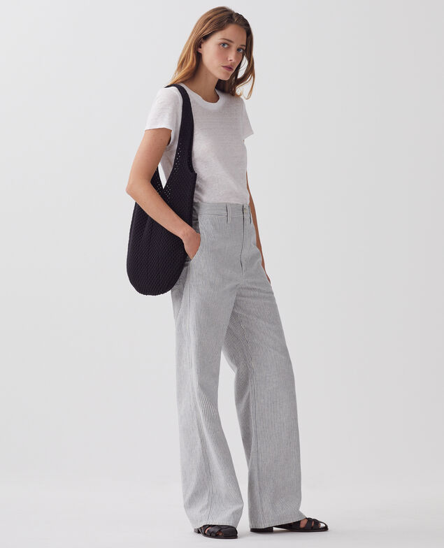 BLANDINE - Straight trousers H611 blue mini st