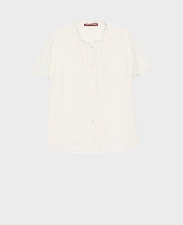 Short-sleeve fluid blouse 0007 white