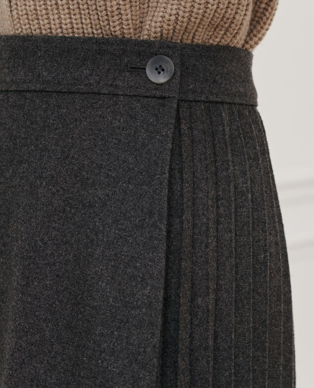 Flannel pleated skirt 7035 03_greymelange