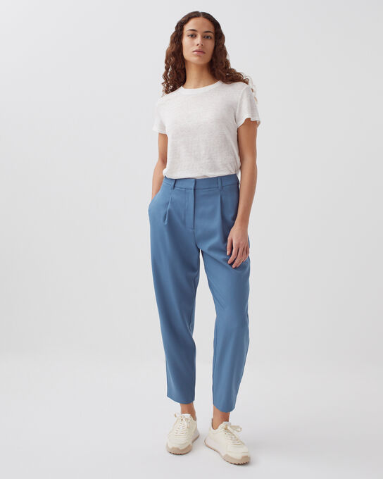 PEGGY - Wool carrot trousers A622 BLUE HORIZON