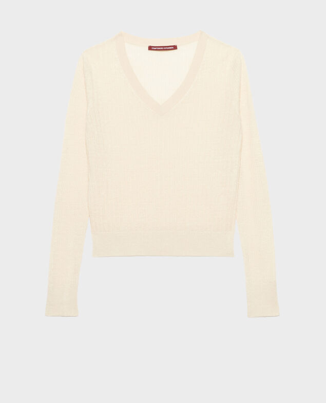 Textured linen jumper 0010 buttercream