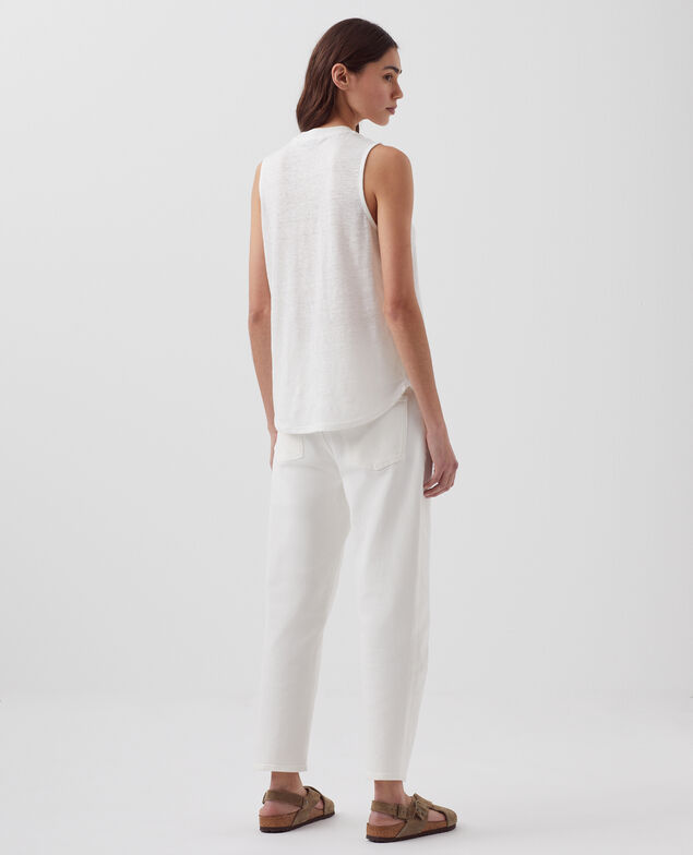 MARCELLE - Linen tank top H001 brillant white