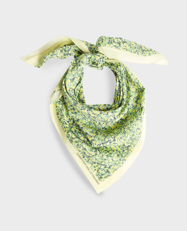 Cotton scarf 116 print yellow