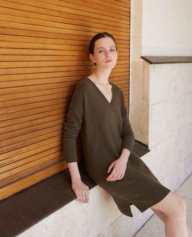 Cashmere dress Olive night