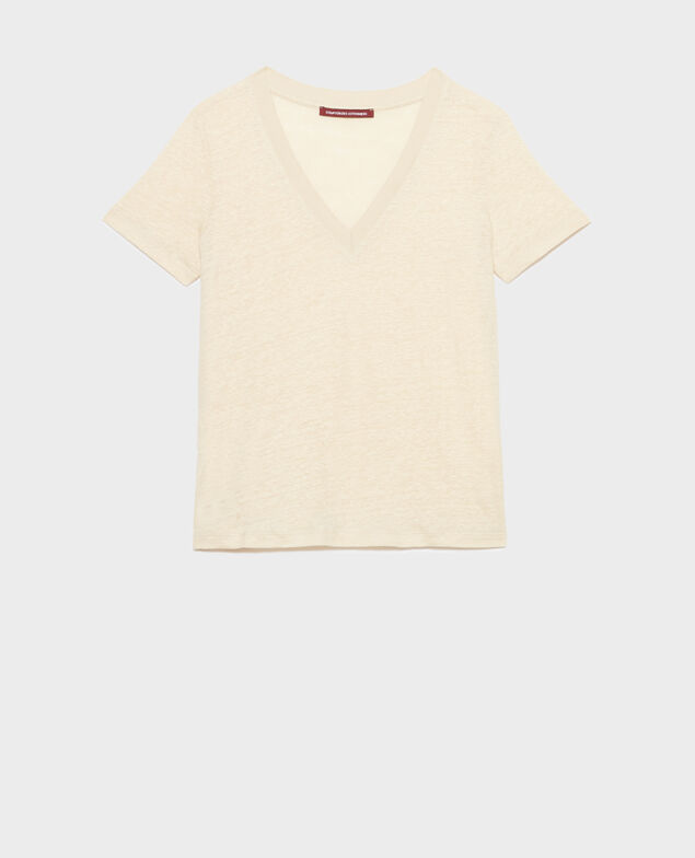SARAH - Linen V-neck t-shirt