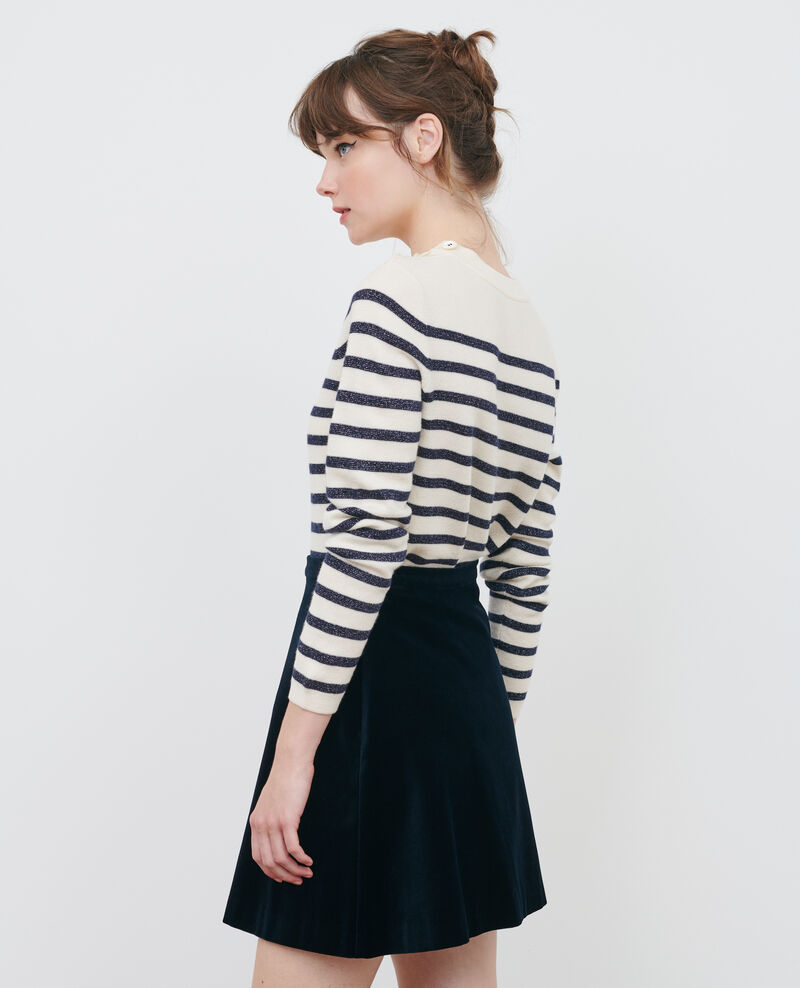 MADDY - Striped merino wool jumper Stp jt navy lx Liselle