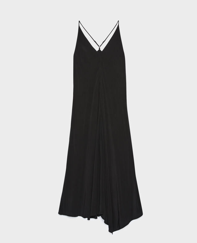 Silky asymmetric dress 0093 black