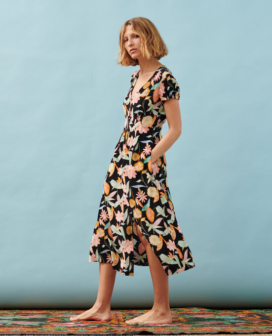 LUDIVINE - Long dress 0909 BLACK AUBEPINE