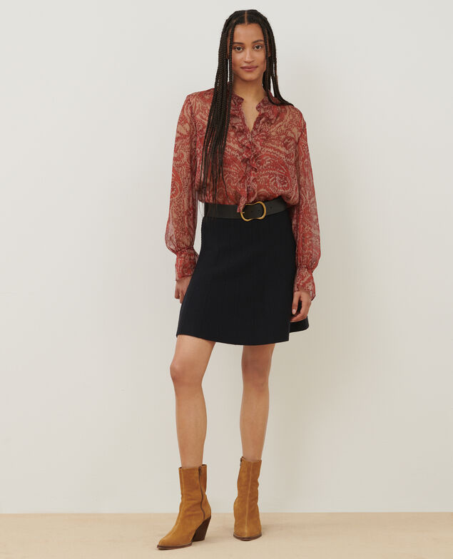 Merino wool mini skirt