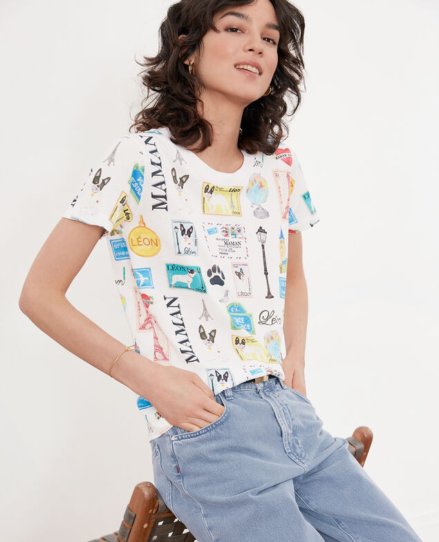 Léon and Paris t-shirt Off white