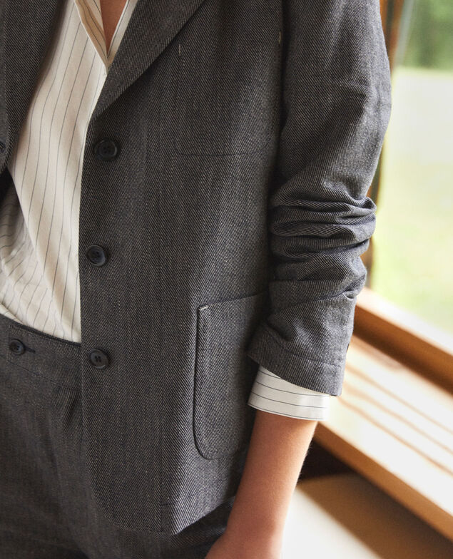 Linen and wool blazer Blue