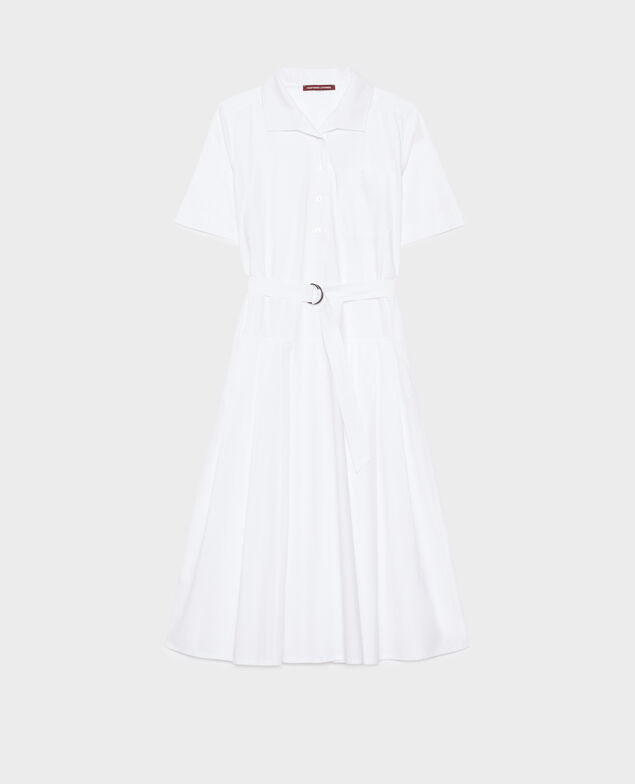 Cotton midi dress 0007 white
