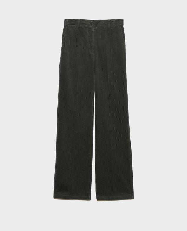 BLANDINE - Corduroy straight trousers 8817 58 darkgreen 2wpa037c01