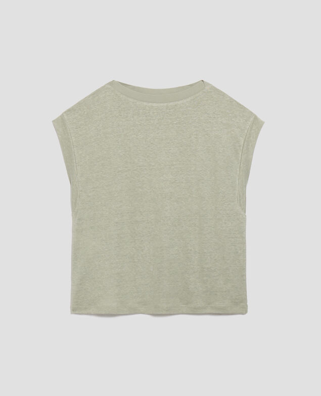 KARO - Boxy linen t-shirt U520 green