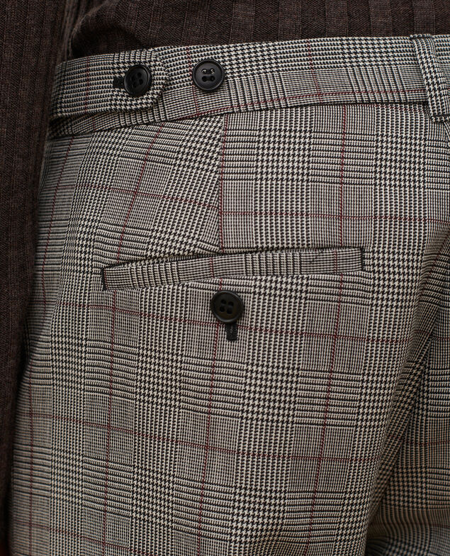 MARGUERITE - Wool cigarette trousers A030 grey check 3wpa107w04