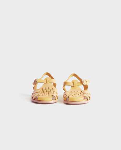 Braided leather sandals 0460 ochre yellow 3ss062