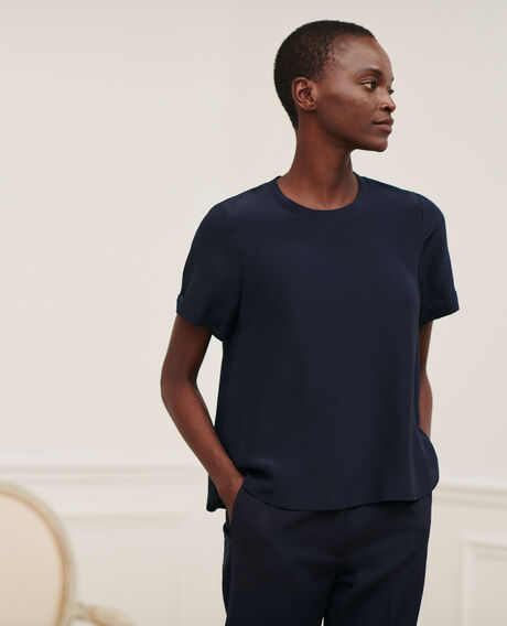 CORINNE - Silk t-shirt 7012c 69 navy 2sto013s01