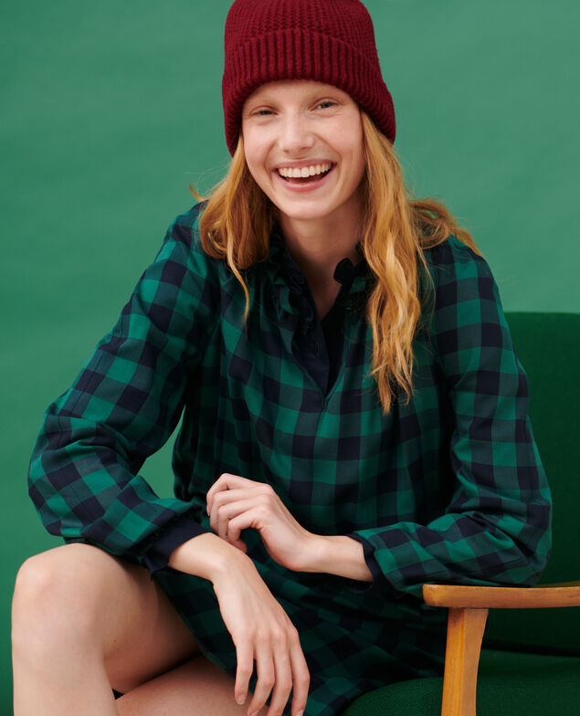 Loose check dress 8866 55 green check