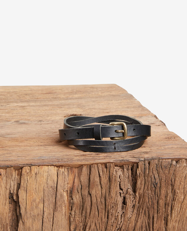 Braided leather belt Noir