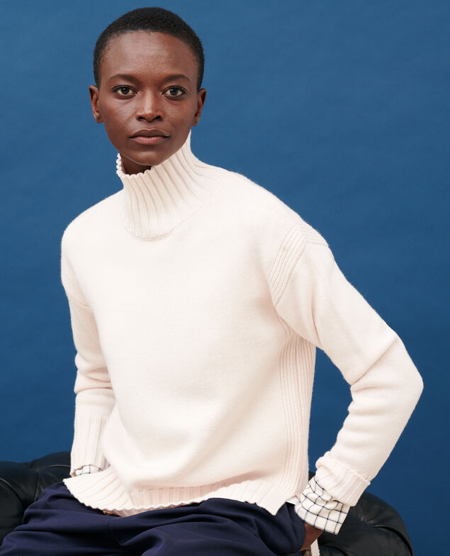 Virgin wool high neck jumper 8842 01 offwhite