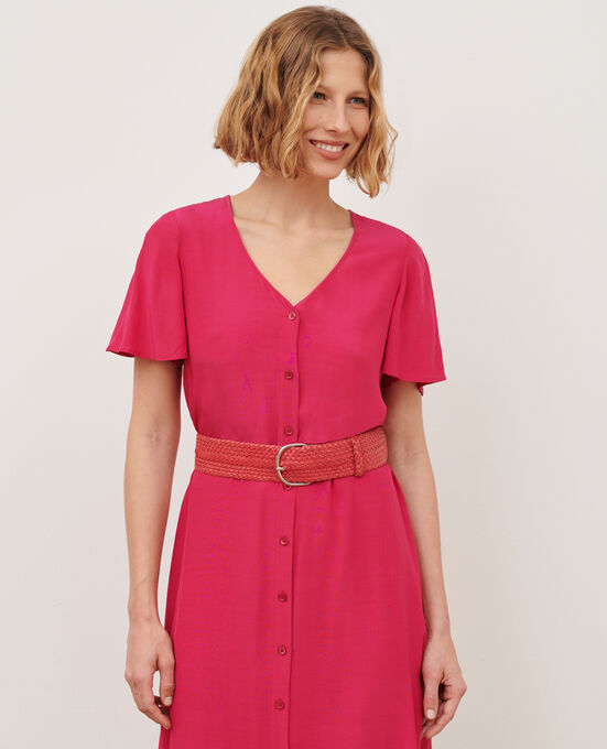 Wide braided leather belt 0134 SPRITZ