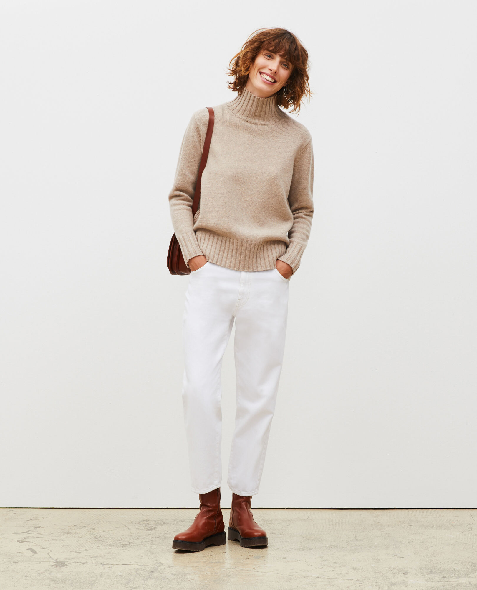 Chunky ribbed turtleneck sweater outlet