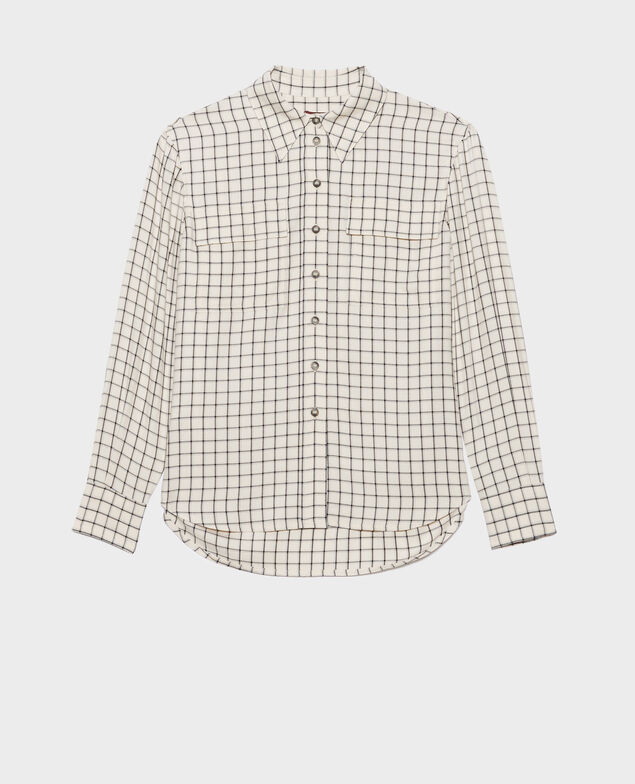 Silky checked shirt 8868 30 natural check