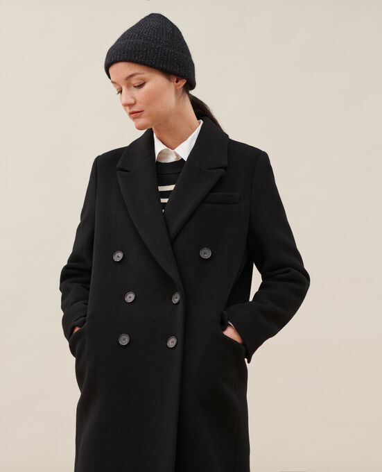 Long wool blend coat 8824 09 BLACK