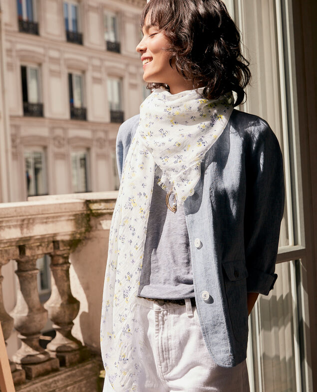 Crinkle effect printed scarf Lillybell kaolin