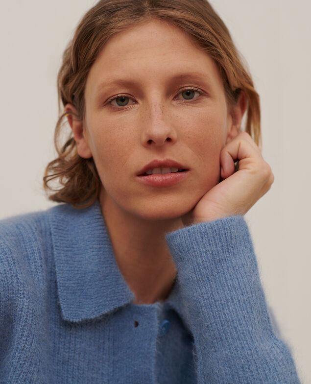 Alpaca blend polo neck jumper