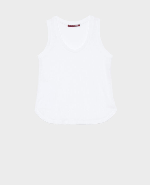 Linen tank top 4235 optical white