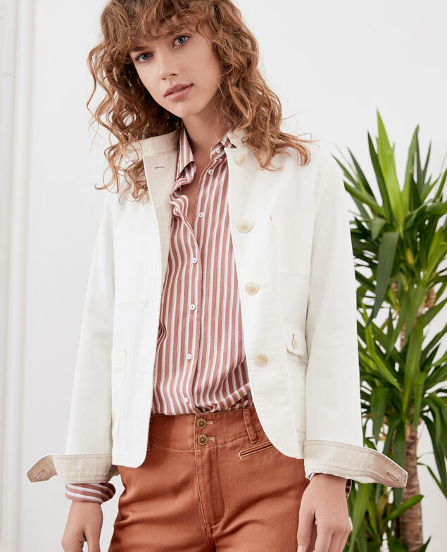 Mandarin collar jacket Off white
