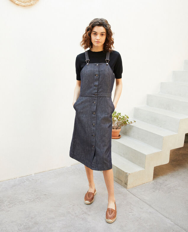 Denim pinafore dress Indigo