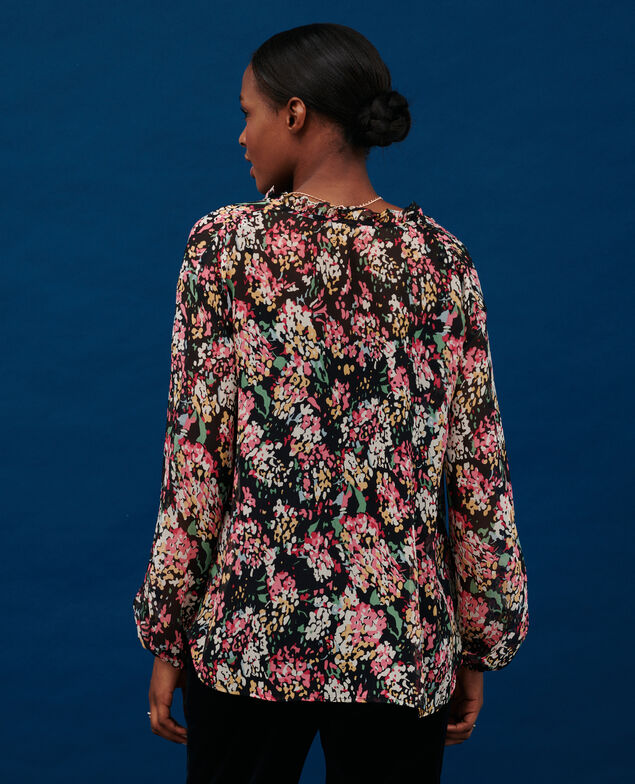 Loose printed blouse 7016c 09 black