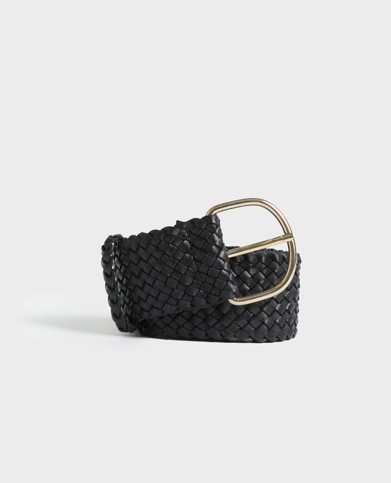 Leather belt 09 BLACK