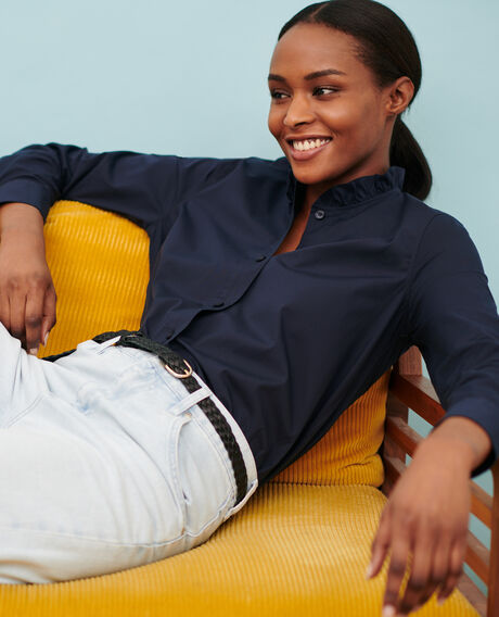 Cotton poplin shirt 7012c 69 navy 2wsh138c53