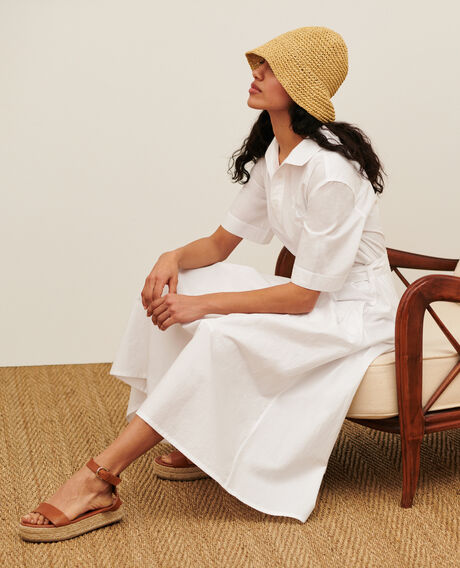 Cotton midi dress 0007 white 3sdr041c12