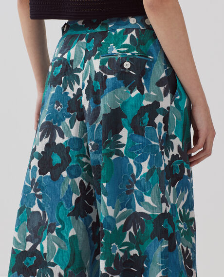 YVONNE - Loose cotton trousers 0522 palmeraie green 3spa290c10