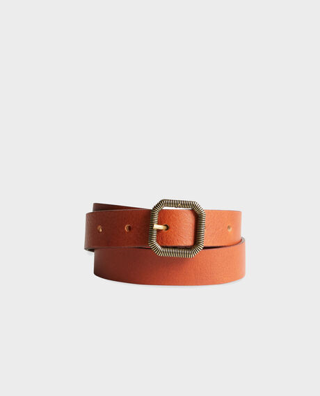 Skinny leather belt 7023 29 dark orange 2wbe186
