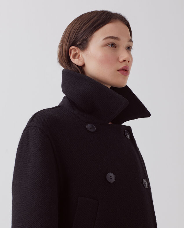 Mid-length coat H091 black beauty